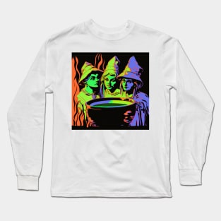 Witches Around a Cauldron Pop Art 2 Long Sleeve T-Shirt